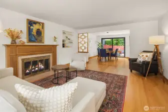 Wood burning fireplace