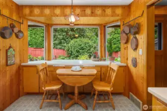 Light filled eat-in kitchen