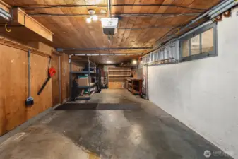 Two car tandem garage with workshop space