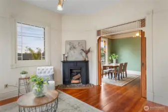 Intricate original period details and woodwork throughout.