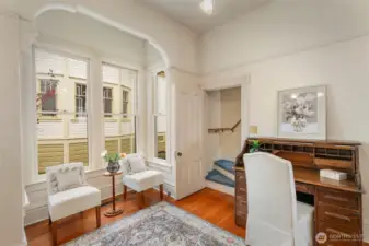 Study/3rd Bedroom leads to upstairs bonus space.