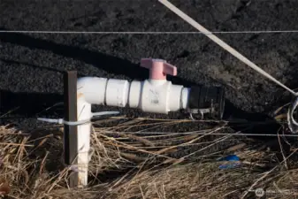 irrigation hydrant providing 2 inch connections for a powerful flow to the pasture lines.