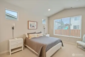 Primary with vaulted ceilings