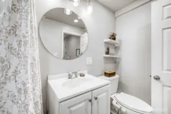 Fully renovated bathroom designed for comfort and functionality.