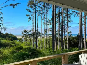 This is why you are here!  The expansive view of the ocean and Elk Creek is bliss.  Sit beneath the trees and covered back porch with twinkle lights and the sights and smells of the beautiful Pacific.