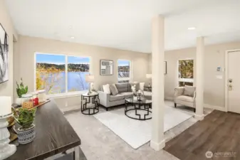 The lower level includes a rec room, second kitchen, and two further bedrooms, plus it's own private deck, with incredible lake views. With it's own entrance, can be used as an income producing apartment.