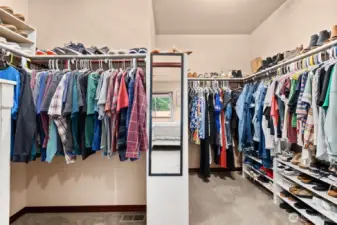 Extra large walk-in closet.