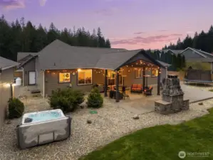 Large Patio! Large grass area in backyard backs a greenbelt.