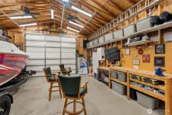 Wood stove for heat.