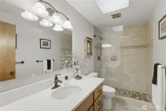 Upstairs bathroom with 3/4 shower