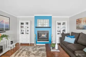 Living room with gas fireplace