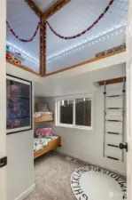 Loft space with ladder access in bedroom 2
