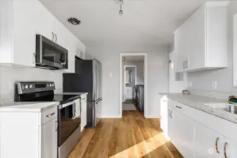 Kitchen to utility Room and Half Bath