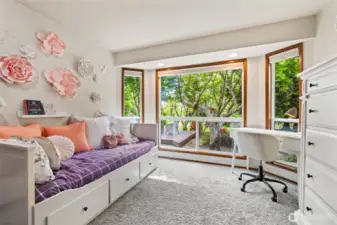 Secondary bedroom number one, previously used as a office and it overlooks the pasture.