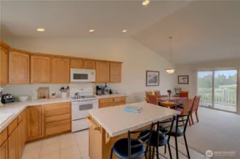 Kitchen and dining room.