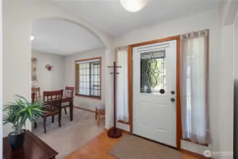 Large entry with leaded glass door