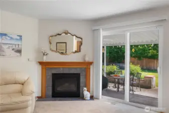 Propane gas fireplace for those rainy nights