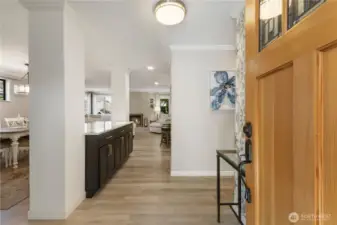 Only 2 steps up to your beautiful front door and entry.  Enjoy the open and updated feel.  Unusual for a 1984 built home.