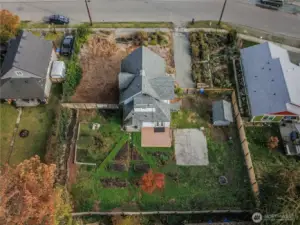 Aerial view of lot from the back.