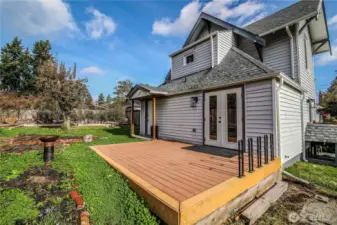 Back deck was recently completed and awaits your final touches.
