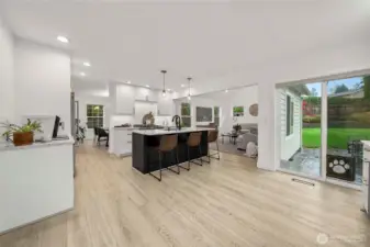 Slider opens to the back patio and yard