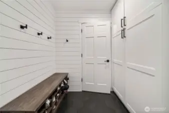 mud room and storage between garage and main living area