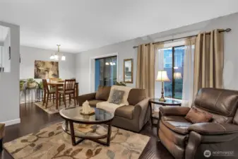 The blended living and dining area is perfect for larger gatherings giving a nice open feel to the space.