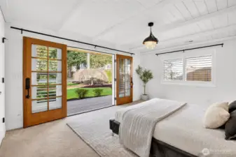 Secondary bedroom has French doors and an ensuite Full bathroom