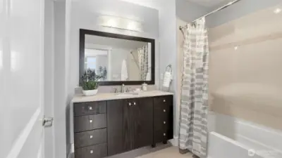 Full bathroom off of the living area