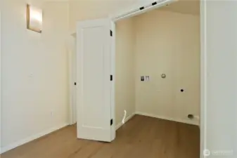 Laundry closet on the upper level