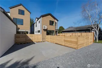 Designated parking space with EV hook up