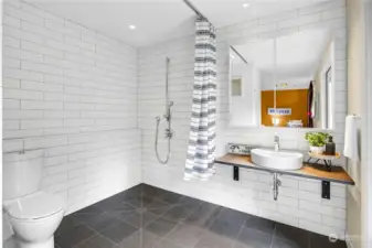 Beautifully tiled accessible ensuite