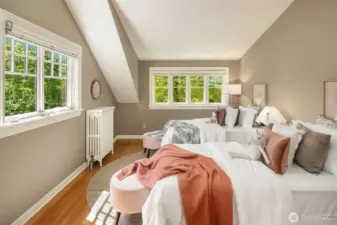 Beautiful fir floors in this bedroom upstairs.