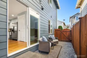 backyard space. great for seating, table, hang out space.