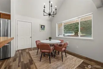Spacious kitchen with dining room