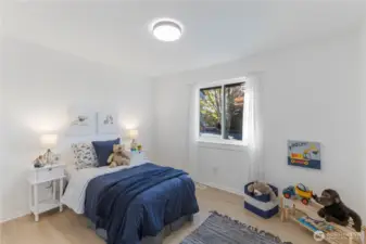 Spacious bedroom with large closet