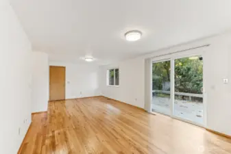Family room off the kitchen has a lovely view of the back yard and deck area.  Perfect for entertaining.