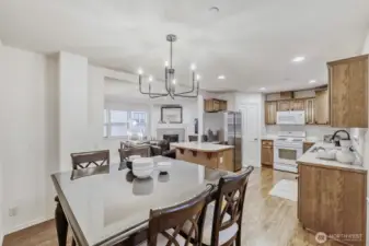Open kitchen and dining room