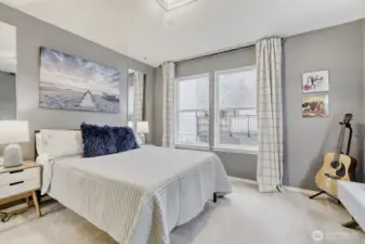 2nd floor bedroom with south facing windows