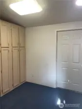 Laundry room, garage door