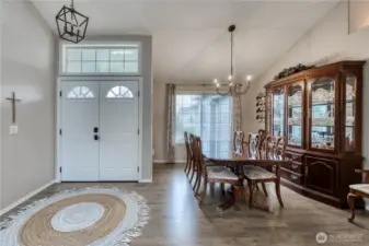 Entrance with formal dinning room