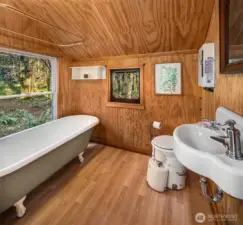 Lovely spot to relax and gaze out onto the forest.