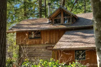 This side of the cabin gets the early morning sun.