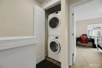 Conveniently located washer and dryer on the same level as the bedrooms.
