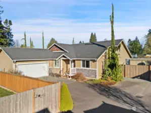 Entry driveway - fully fenced rear yard with large side gates to enter off driveway if desired.