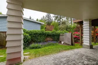 A Private space for the downstairs unit. Each has their own area and entrances.