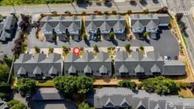 34-unit townhome community. Away from road/entrance. DEAD END. Added bonus private backyard.