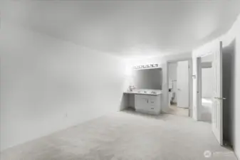 Master Bdrm with private vanity and separate (private door to bathroom) upstairs