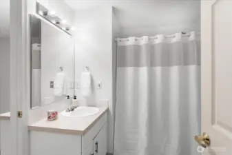 Main bath upstairs. Hallway Entrance for easy 2nd bedroom access.
