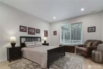 Open primary suite with view of your private back yard